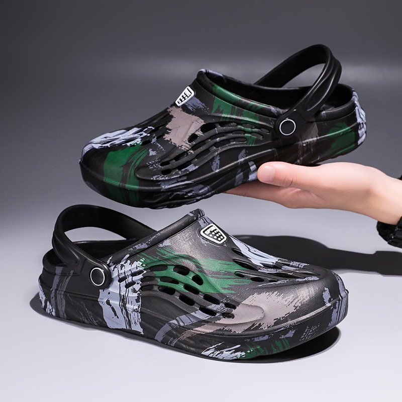 Croc Style Clog - Men's Summer Camouflage Graffiti Sandals Garden