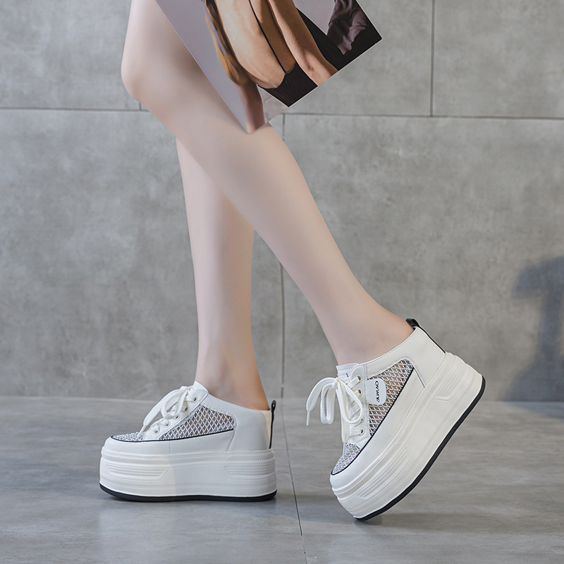 12CM Air Mesh Genuine Leather  - Women Shoes Japanese Brand 评论和价格