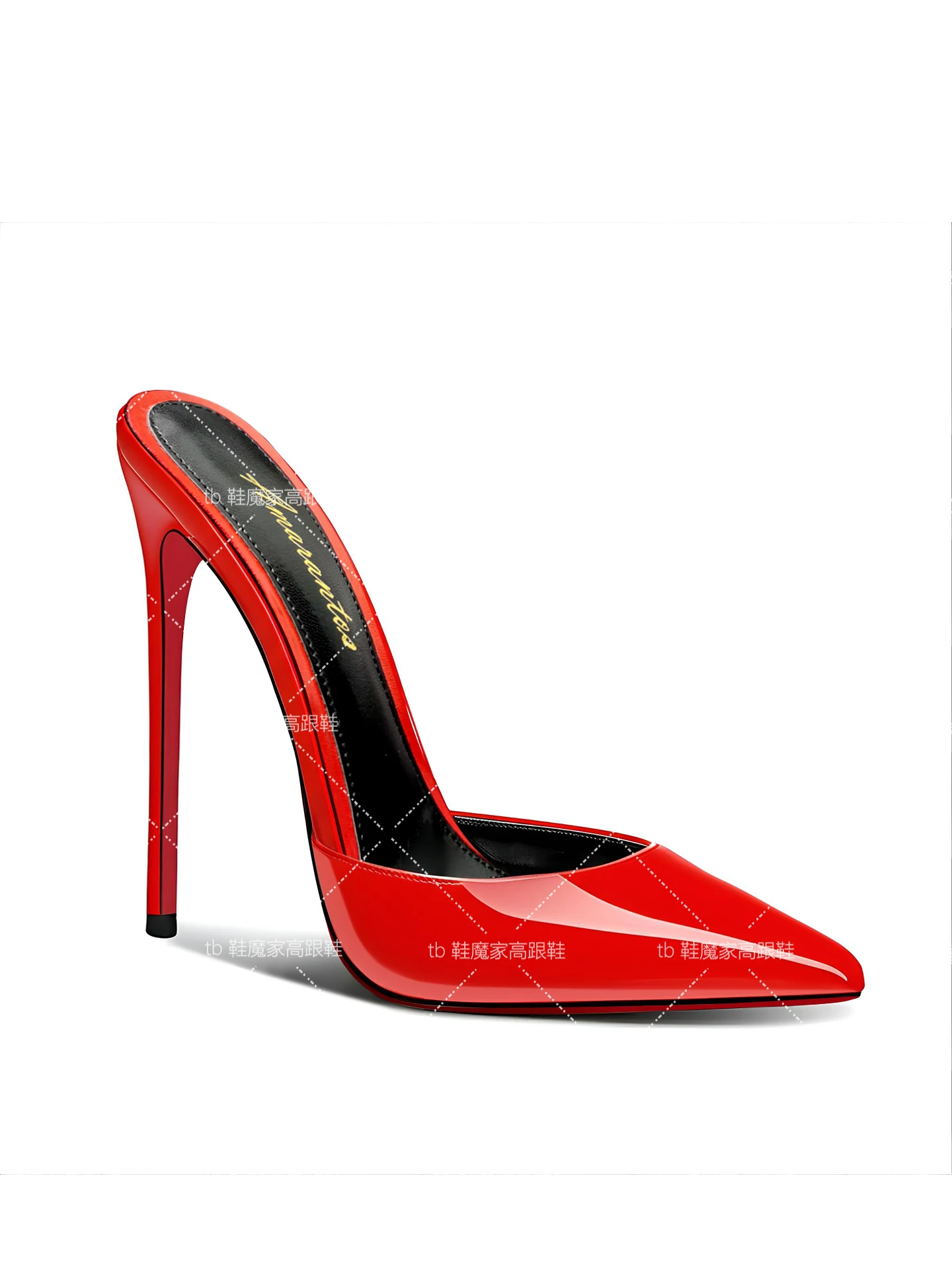 New black pointed toe toe sand - Patent Leather Pump 评论和价格