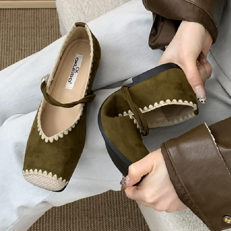 Retro Splicing Design Comfort  - Women Shoes Japanese Brand 评论和价格