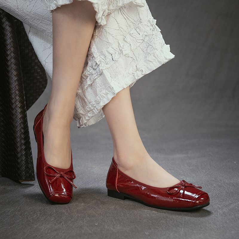 Genuien Leather Round Toe Low  - Women Shoes Japanese Brand 评论和价格