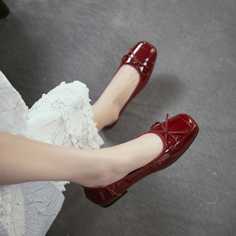 Genuien Leather Round Toe Low  - Women Shoes Japanese Brand 评论和价格