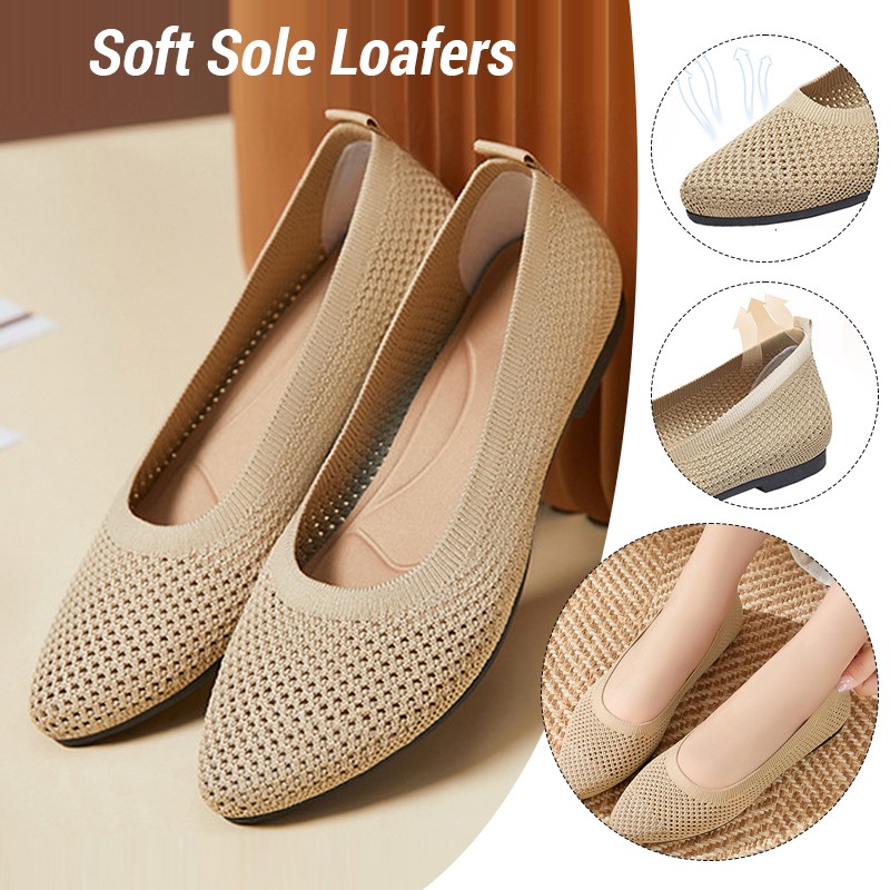 Women Flat Shoes Knitted Loafe - Loafer Flat Women 评论和价格