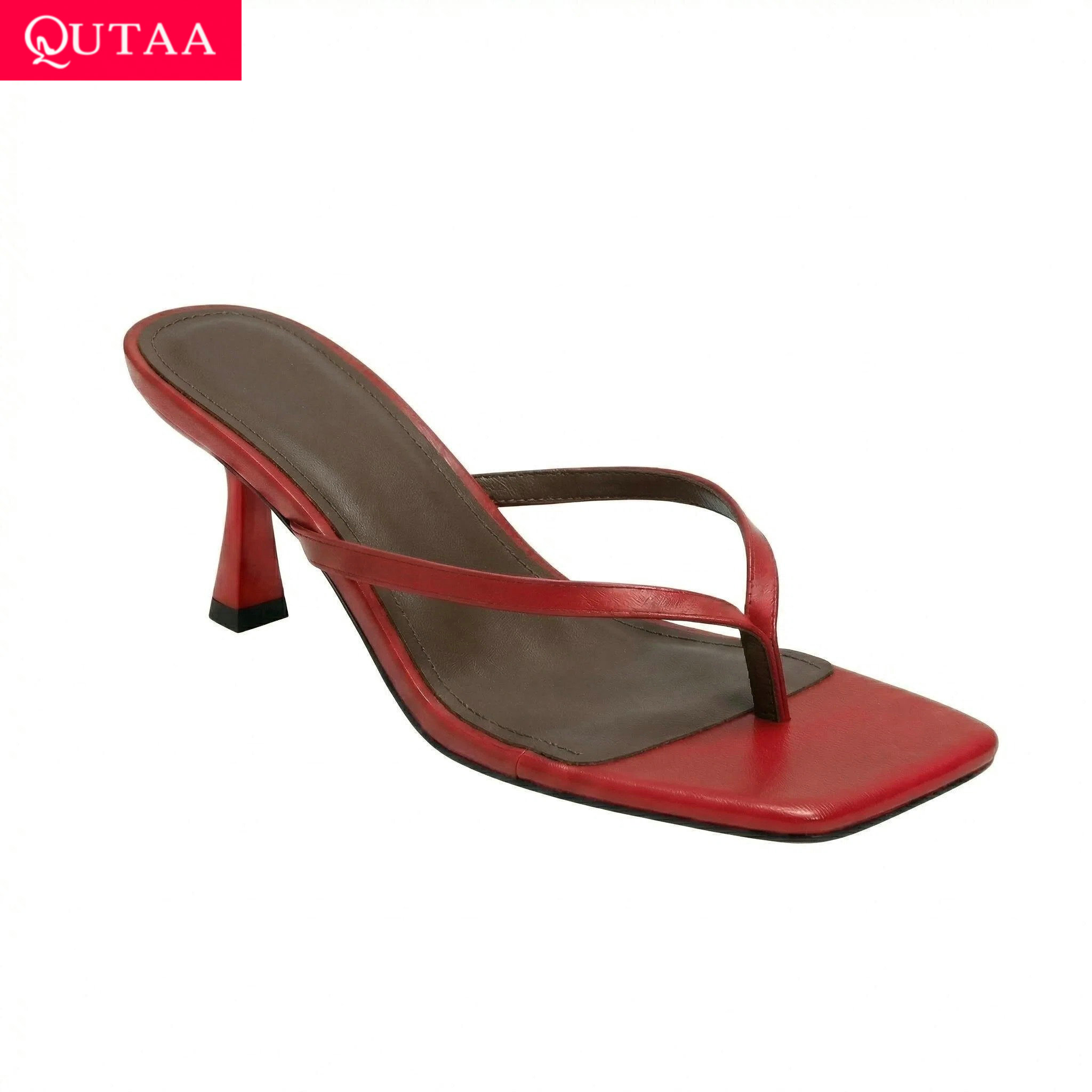 QUTAA News Fashion Flip-flops  - Women'S Shoes Kitten Heels 评论和价格