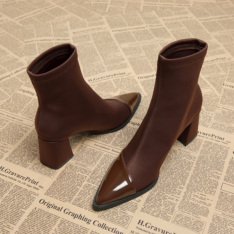 Brown Women Ankle High Heels   - Women Shoes Nb 评论和价格
