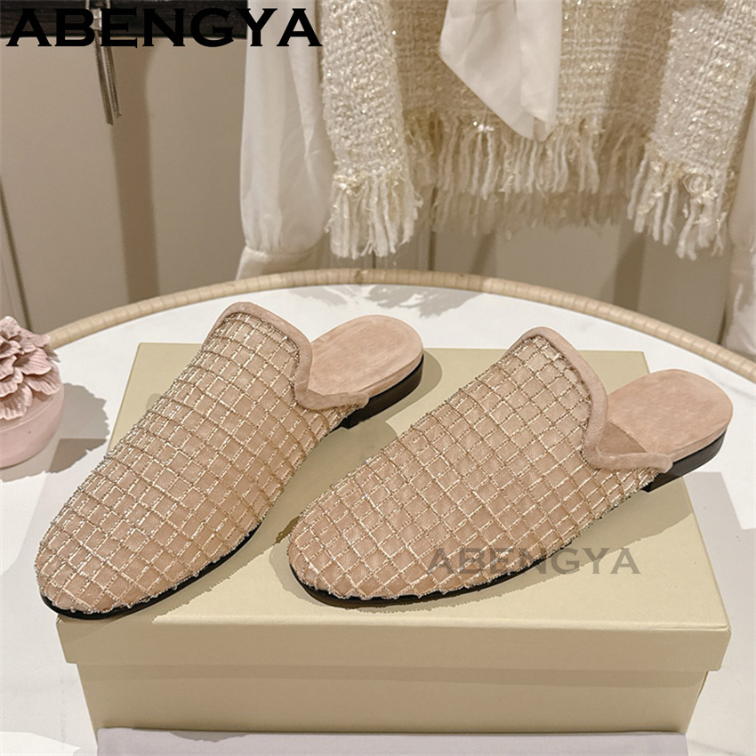 Shiny Lace Mesh Round Toe Flat - Loafer Flat Women 评论和价格