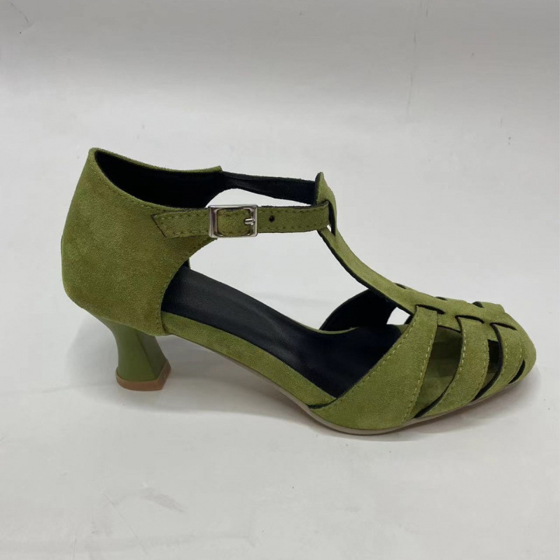 Women's Green Suede Kitten Hee - Women'S Shoes Kitten Heels 评论和价格