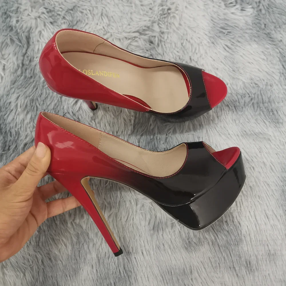 Women Stilettos Sexy Pumps 14c - Patent Leather Pump 评论和价格