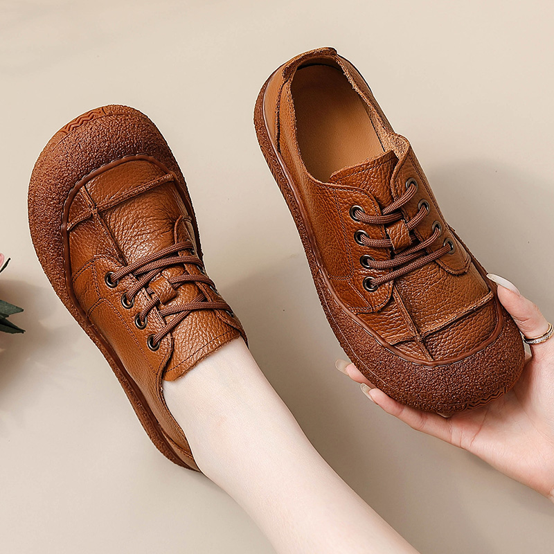 Retro genuine leather shoes fo - Women'S Shoes For Wide Feet 评论和价格