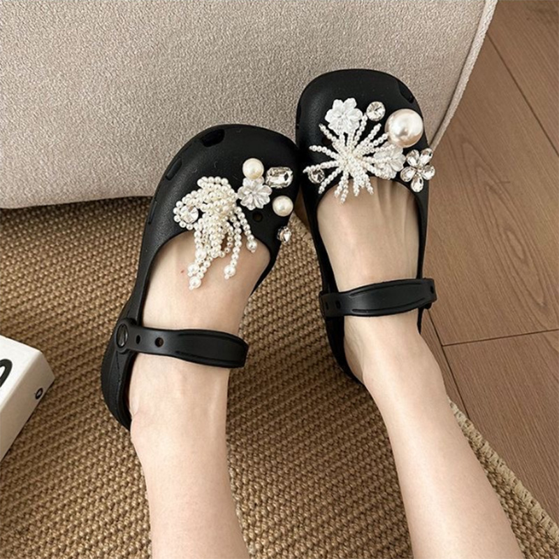 Elegant Pearl Bowknot Soft Sol - Women Shoes Japanese Brand 评论和价格