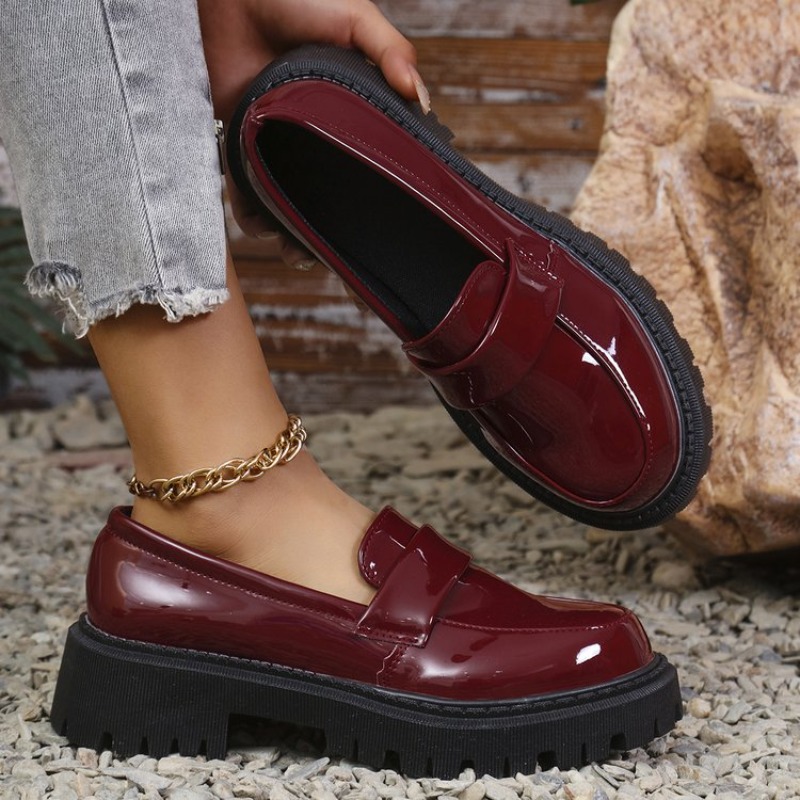 Patent Leather Med Heel Loafer - Patent Leather Pump 评论和价格