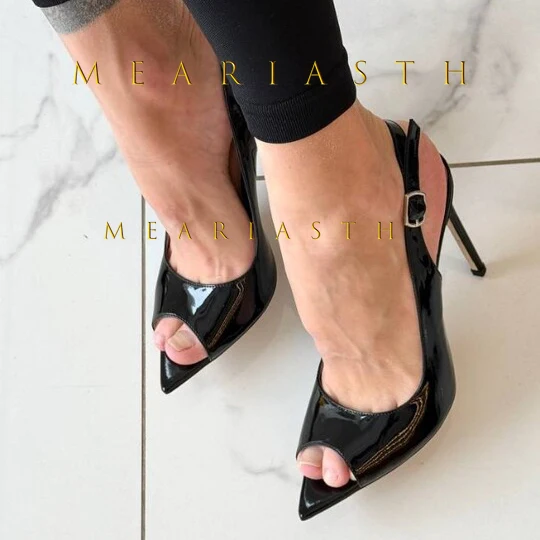 Patent Leather Sandals In Blac - Women Shoes Japanese Brand 评论和价格
