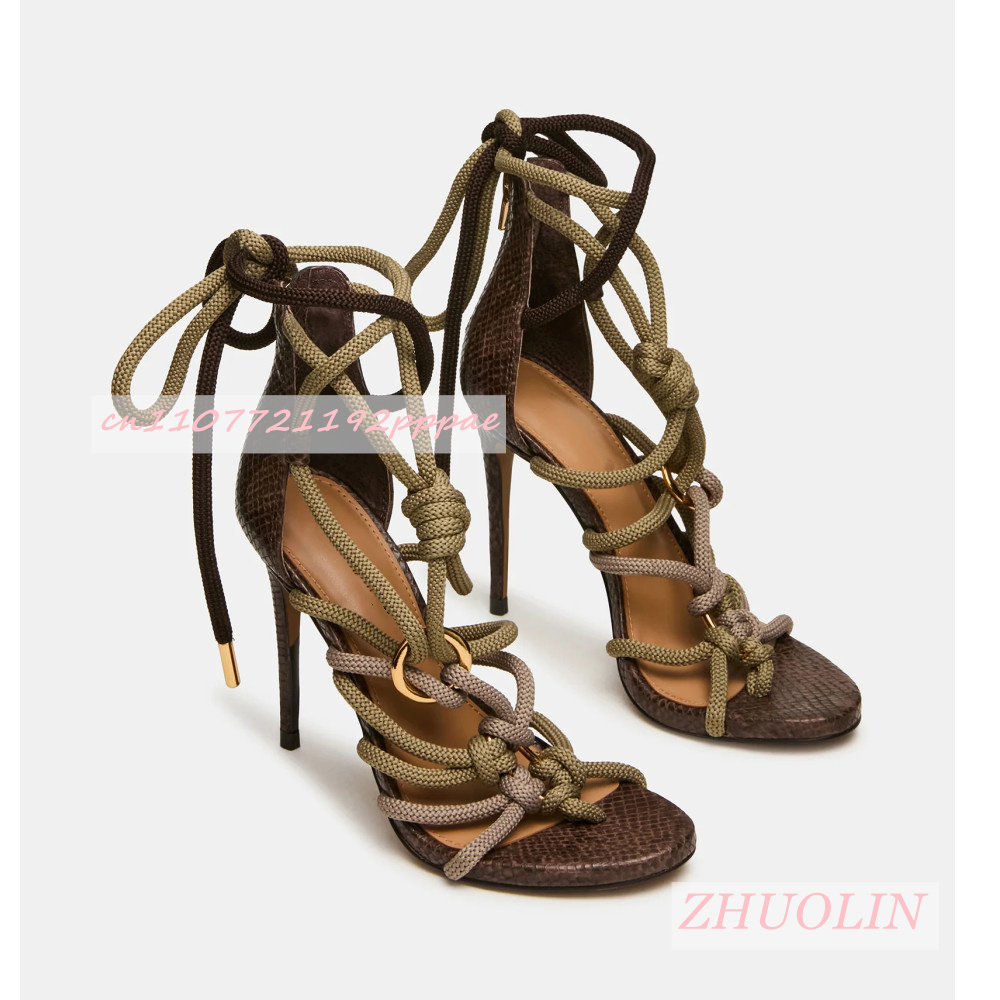 Retro Snakeskin Thick Rope Cri - Kids Shoes Women 评论和价格