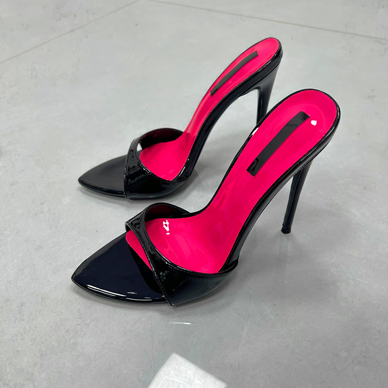 Woman Stilettos 12cm Slipper S - Patent Leather Pump 评论和价格