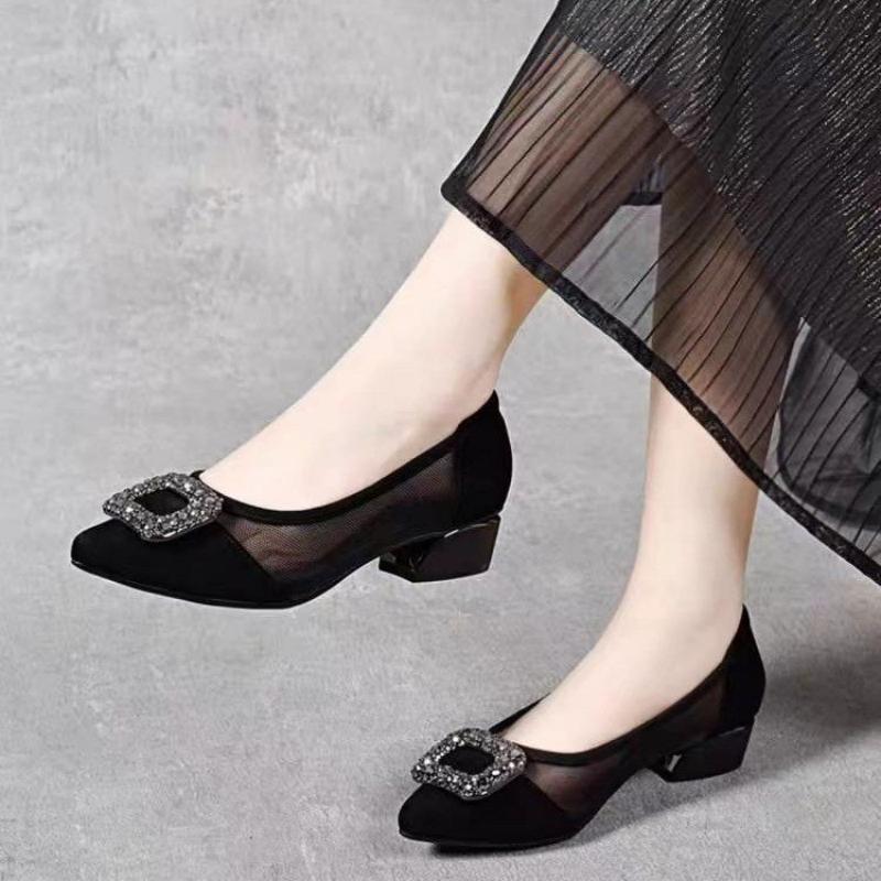 Elegant Pointed Toe Mesh Block - Women Shoes Formal 评论和价格