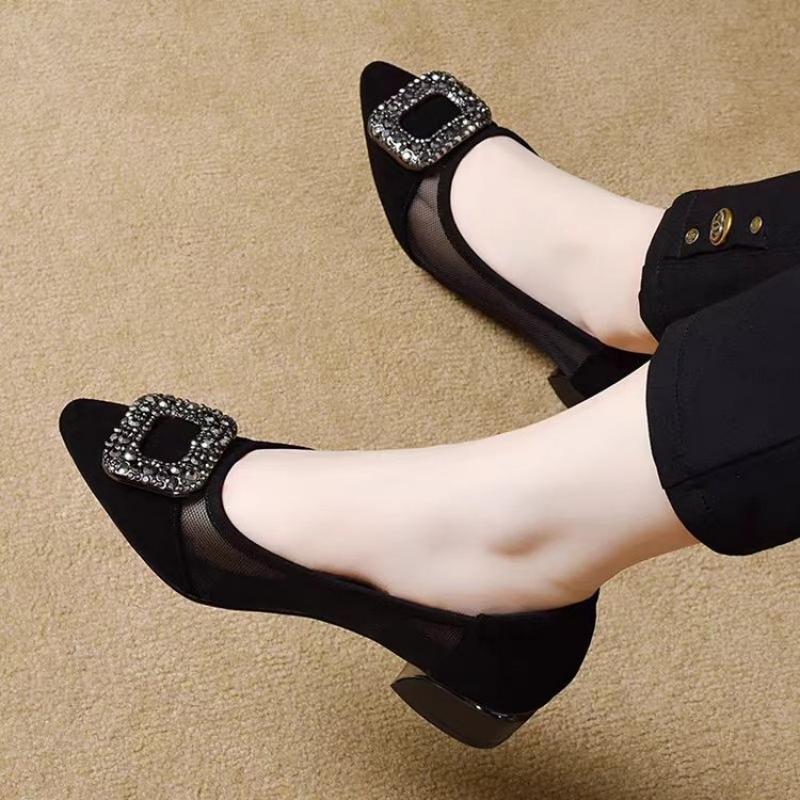Elegant Pointed Toe Mesh Block - Women Shoes Formal 评论和价格