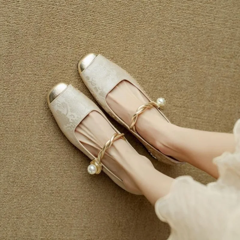 Block Heel Woman Pumps Square  - Women Shoes Japanese Brand 评论和价格