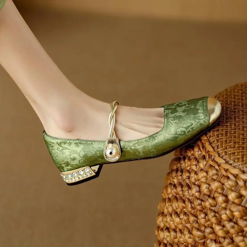 Block Heel Woman Pumps Square  - Women Shoes Japanese Brand 评论和价格